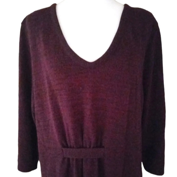 Lane Bryant Women's Burgundy Sweater Knit Sparkly Long Sleeve Dress Size 18/20 - Picture 3 of 8